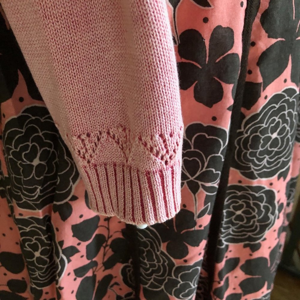 Coral Pink Beaded & Embroidered Bohmean Cotton Sweater - Picture 10 of 15